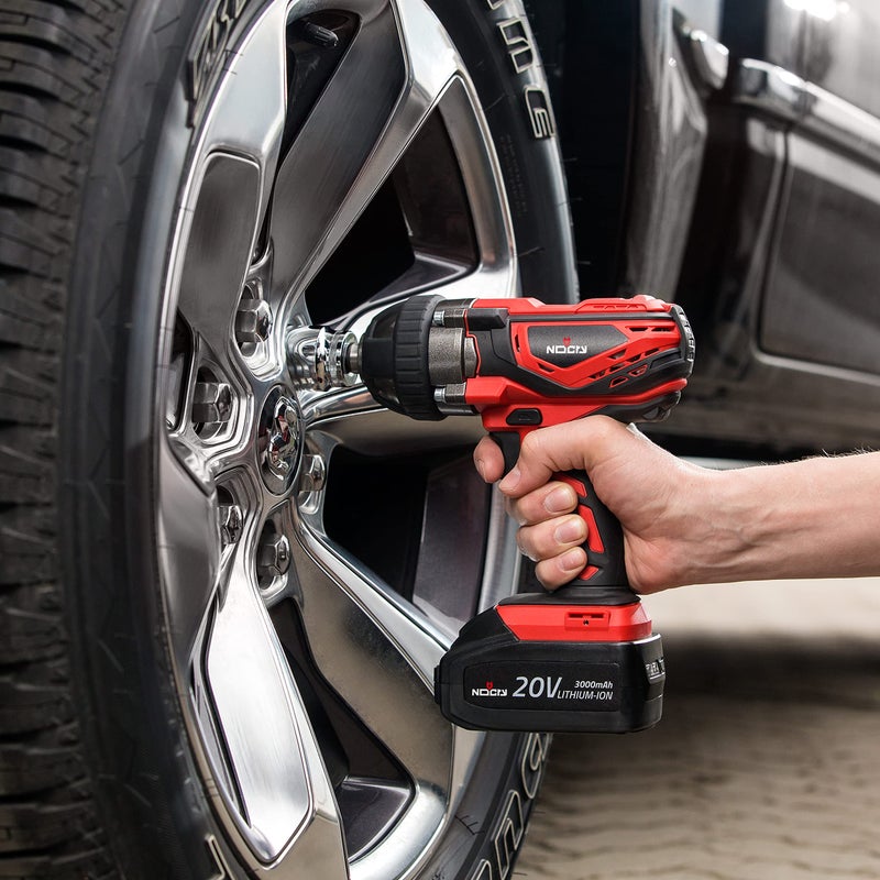 NoCry 20V Cordless Impact Wrench Kit - 300 ft-lb (400 N.m) Torque, 1/2 inch Detent Anvil, 2700 Max IPM, 2200 Max RPM, Belt Clip; 4.0 Ah Battery, Fast Charger & Carrying Case Included - Image 3
